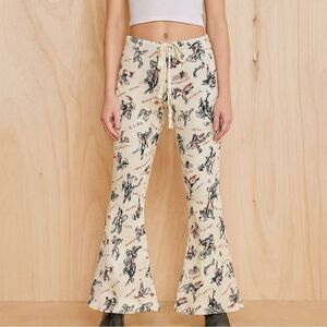 Scanty Clothing Western Cowboy Flare Waffle Knit Pants Women’s Small